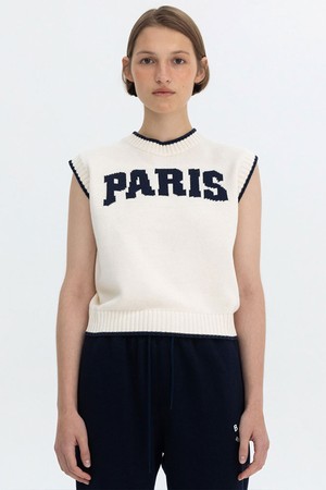 PARIS LOGO VEST - IVORY