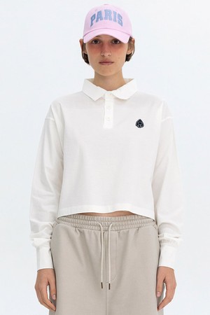 EMBLEM PATCH COLLAR SLEEVE - WHITE