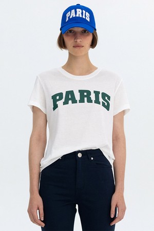 PARIS LOGO HALF SLEEVE - WHITE