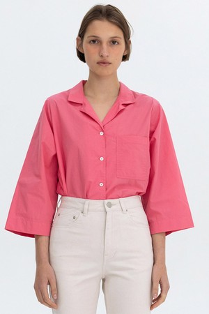 OPEN COLLAR SHIRT - PINK