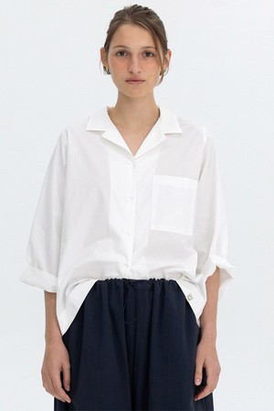 OPEN COLLAR SHIRT - WHITE