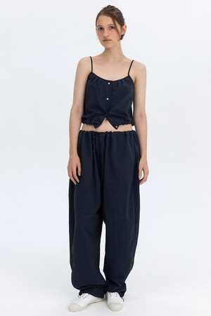 CRISPY BALLOON PANTS - NAVY