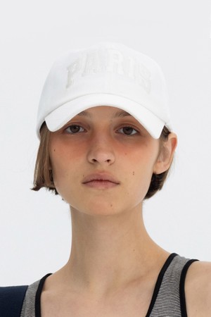 PARIS BIG LOGO BALL CAP - WHITE