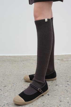 KNIT OVER KNEE SOCKS - CHARCOAL