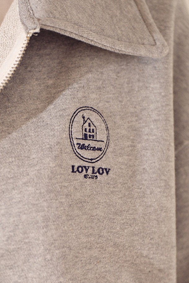 LOVLOV - 스웻셔츠 - STEADY COLLAR ZIP-UP