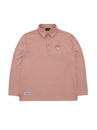 UPST GOLF 시그니처 로고 긴팔 폴로 티셔츠-a
