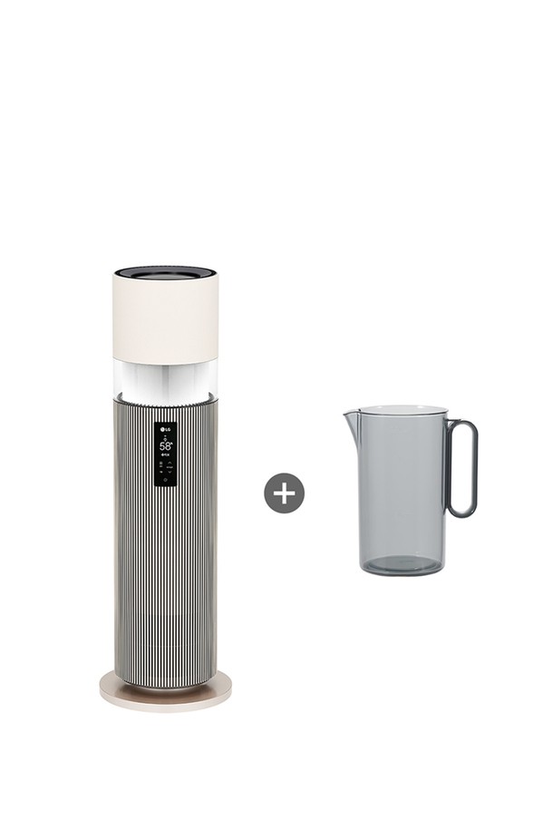 LG 오브제컬렉션 하이드로타워 + 급수비커 세트 HY705RSUAB는 정수, 가습, 공기청정, 살균 기능을 하나로 담았습니다. 100°C 고열 살균 방식으로 유해균을 99.999% 제거하며, 0.01μm 크기의 극초미세먼지까지 99.999% 제거합니다. 정수 필터는 유리잔류염소와 경도를 100% 제거하고, 스케일 원인물질은 99.999% 제거합니다. 완전 분해 세척이 가능하며, 건강가정인증을 획득하여 안심하고 사용할 수 있습니다. 일반 사용 시 필터 교체 주기는 2~6개월, 총용존고형물 고농도 사용 시 1~3개월입니다.