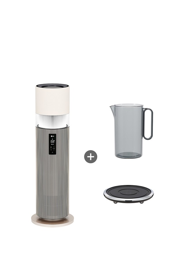 LG 퓨리케어 오브제컬렉션 하이드로타워 + 무빙휠 + 급수비커 세트 HY705RSUAMB는 공기 청정과 가습 기능을 갖춘 스탠드형 제품입니다. 심플하고 모던한 디자인의 그레이 색상으로, 오브제컬렉션 특유의 세련된 분위기를 연출합니다. 본체, 이동 편의성을 높여주는 무빙휠, 급수를 위한 급수비커로 구성되어 있습니다. 설치 서비스가 필요하며, 배송은 7일 이상 소요될 수 있고, 취소/반품 규정이 적용됩니다.
