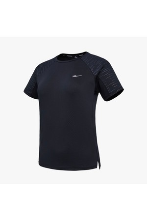 [프로스펙스] 소매 리플렉티브 러닝 반팔 티셔츠_BLACK-a