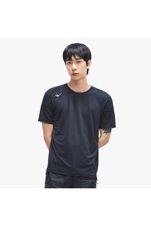 [프로스펙스] 소매 리플렉티브 러닝 반팔 티셔츠_BLACK-a