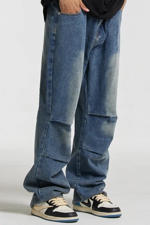 씨알에스디엘 와이드 워시드 부츠컷 데님 팬츠