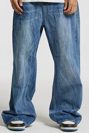 워싱 세미부츠컷 데님