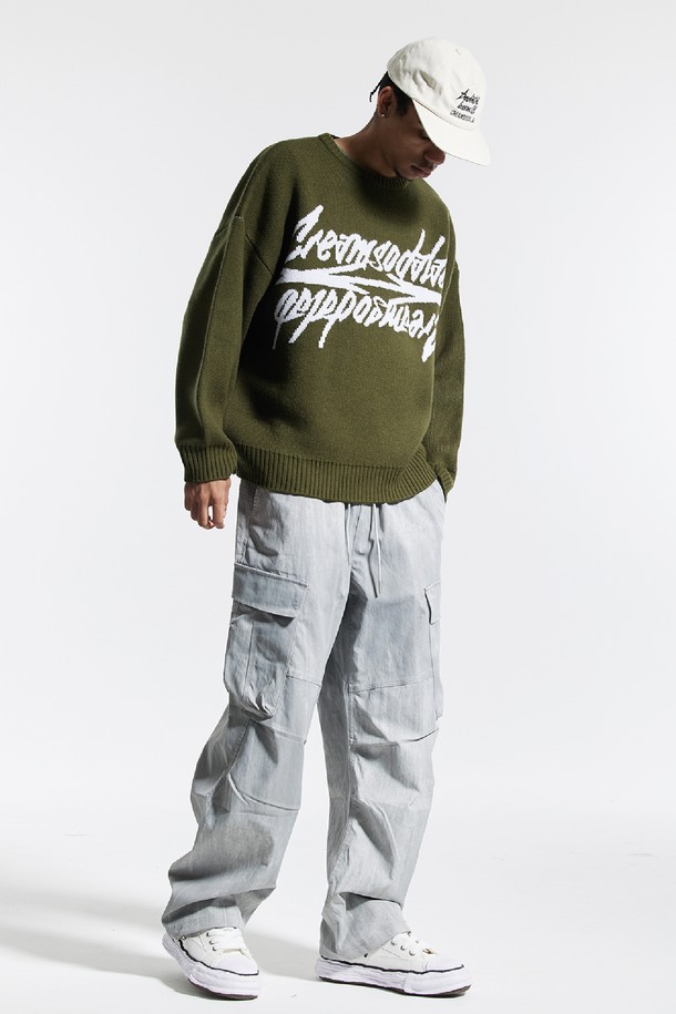 CREAM SODA LAB - 스웨터 - 씨알에스디엘 빅 그래픽 자카드 니트 맨투맨