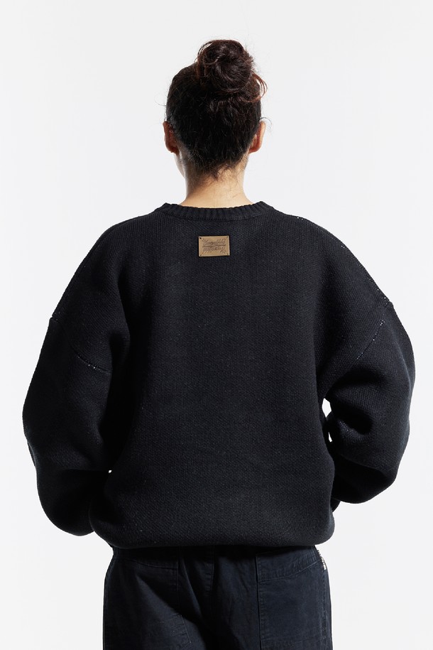 CREAM SODA LAB - 스웨터 - 씨알에스디엘 빅 그래픽 자카드 니트 맨투맨