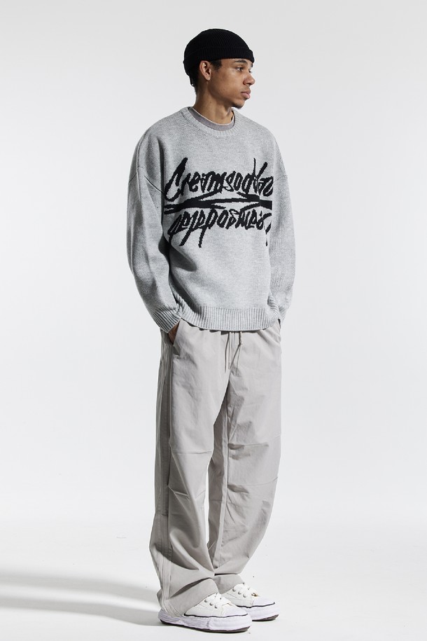 CREAM SODA LAB - 스웨터 - 씨알에스디엘 빅 그래픽 자카드 니트 맨투맨