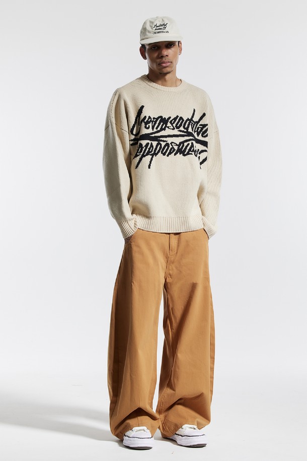 CREAM SODA LAB - 스웨터 - 씨알에스디엘 빅 그래픽 자카드 니트 맨투맨