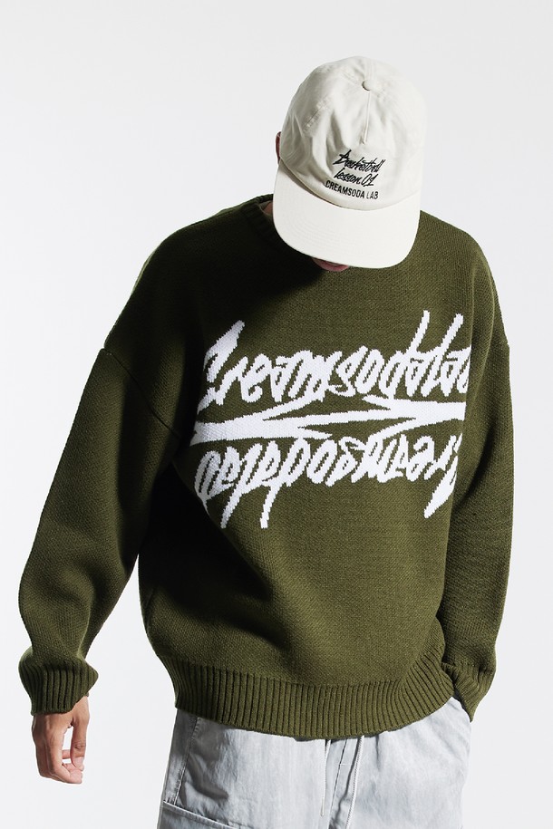 CREAM SODA LAB - 스웨터 - 씨알에스디엘 빅 그래픽 자카드 니트 맨투맨