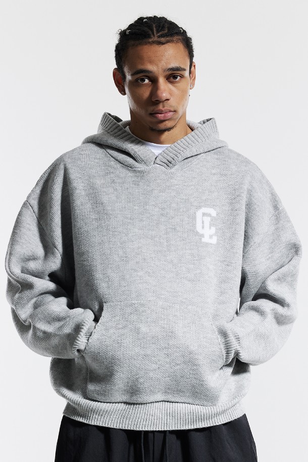 CREAM SODA LAB - 스웨터 - 씨알에스디엘 씨엘 워싱 그래픽 자카드 후드 니트