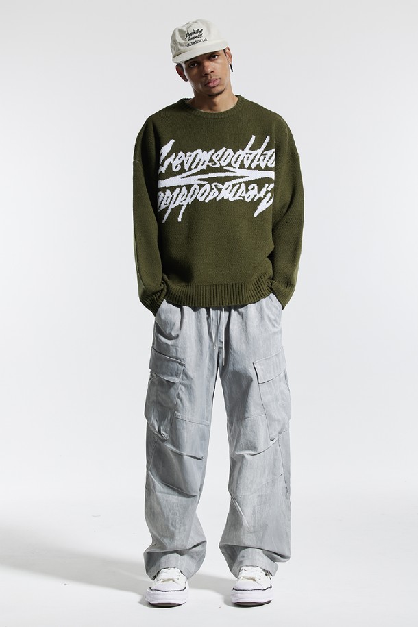 CREAM SODA LAB - 스웨터 - 씨알에스디엘 빅 그래픽 자카드 니트 맨투맨