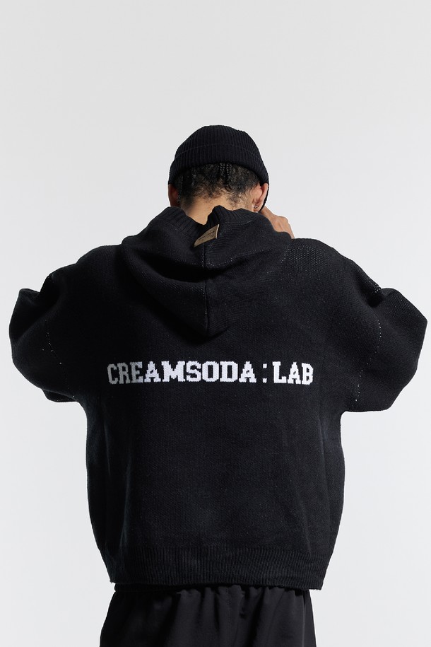 CREAM SODA LAB - 스웨터 - 씨알에스디엘 씨엘 워싱 그래픽 자카드 후드 니트