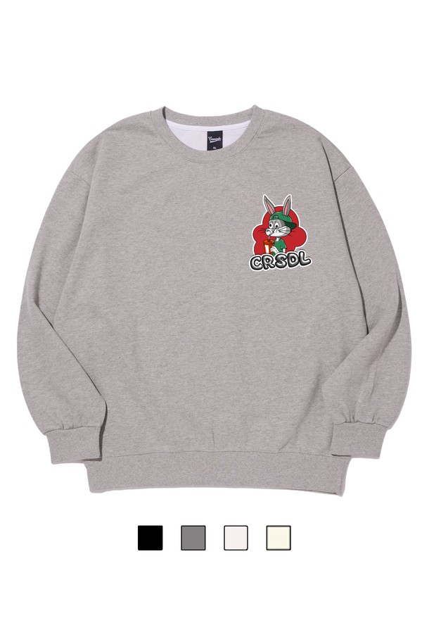 씨알에스디엘 쇼킹 래빗 스웨트 셔츠는 부드러운 촉감의 면 기모 소재로 제작되어 가을, 겨울철 따뜻하게 착용하기 좋은 남녀공용 스웨트셔츠입니다. 레귤러 핏 라운드넥 디자인에 귀여운 토끼 캐릭터 프린트가 돋보이는 캐주얼 & 스트릿 스타일의 제품입니다. 그레이, 블랙, 화이트, 민트 4가지 색상으로 출시되어, 데일리룩에 포인트를 더할 수 있습니다.
