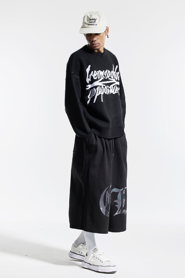 CREAM SODA LAB - 스웨터 - 씨알에스디엘 빅 그래픽 자카드 니트 맨투맨