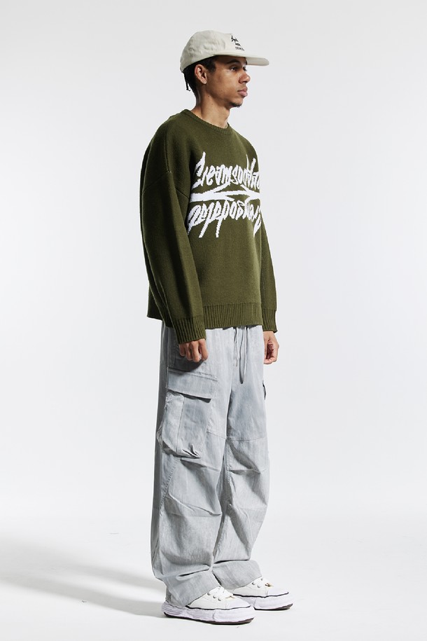 CREAM SODA LAB - 스웨터 - 씨알에스디엘 빅 그래픽 자카드 니트 맨투맨