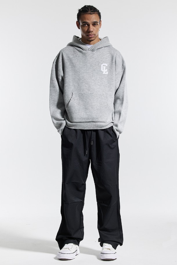 CREAM SODA LAB - 스웨터 - 씨알에스디엘 씨엘 워싱 그래픽 자카드 후드 니트