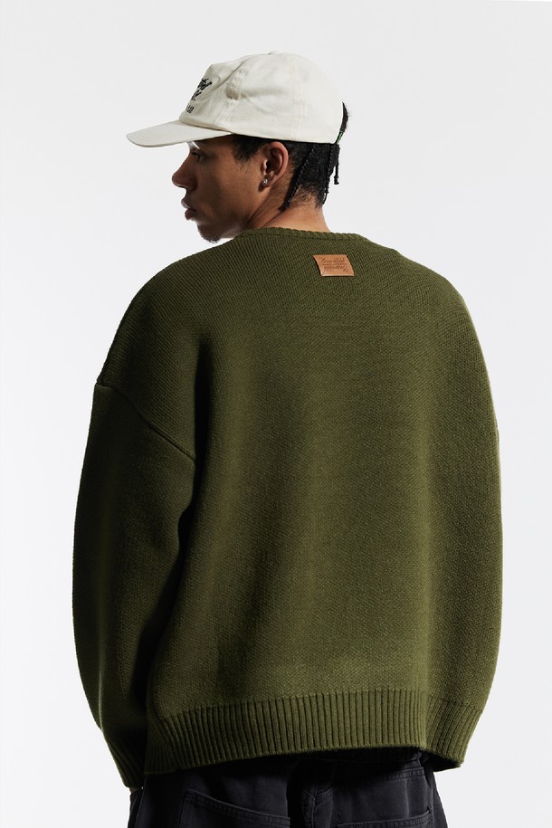 CREAM SODA LAB - 스웨터 - 씨알에스디엘 빅 그래픽 자카드 니트 맨투맨