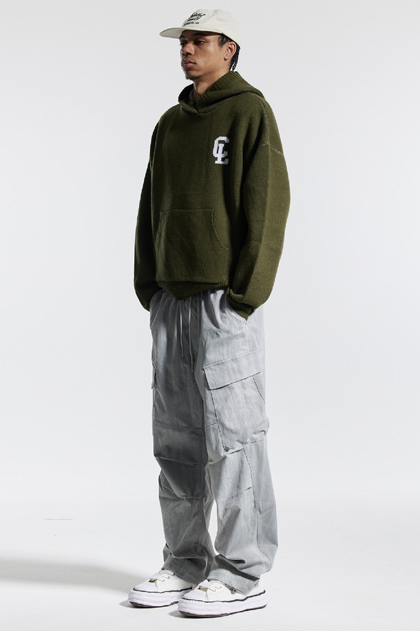 CREAM SODA LAB - 스웨터 - 씨알에스디엘 씨엘 워싱 그래픽 자카드 후드 니트