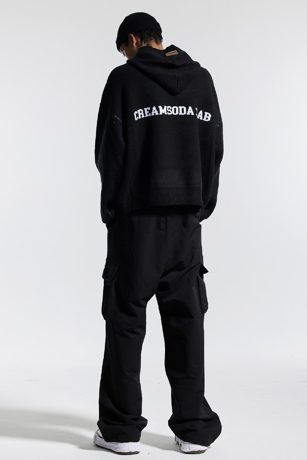 CREAM SODA LAB - 스웨터 - 씨알에스디엘 씨엘 워싱 그래픽 자카드 후드 니트
