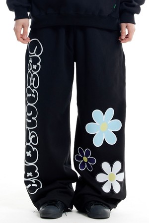 씨알에스디엘 3플라워 와이드 밴딩 팬츠