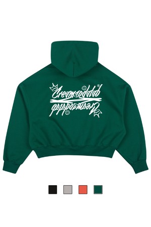 씨알에스디엘 로고 크롭 집업 후드