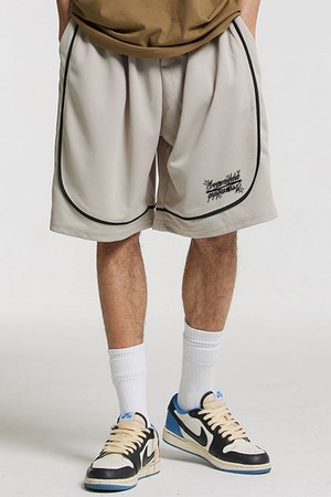 씨알에스디엘 크림소다랩 레터링 메쉬 바스켓볼 팬츠