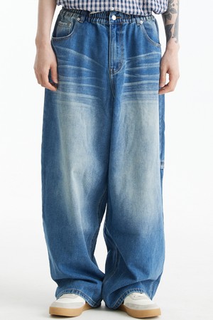 뒷포켓 D자수 데님