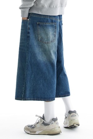 씨알에스디엘 캣브러쉬 워시드 자이언트 빅 버뮤다 데님 쇼츠 8부