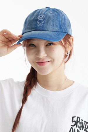 데님 곰돌이 볼캡