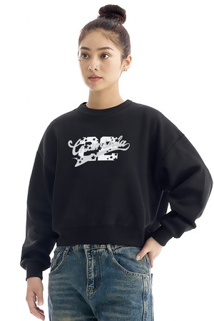 씨알에스디엘 빈티지 스타 어센틱 로고 크롭 맨투맨