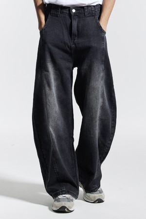 씨알에스디엘 와이드 절개 볼륨 커브드 팬츠