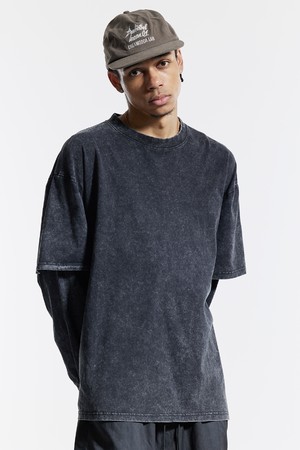 씨알에스디엘 피그먼트 페이크 이중 레이어드 롱슬리브