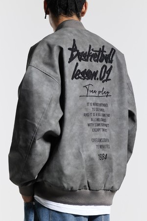 씨알에스디엘 쿼터 내츄럴 워시드 비건 레더 부클 자켓