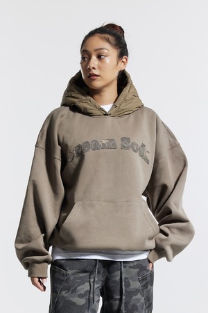 씨알에스디엘 후드 패딩 카모 레터링 셔츠