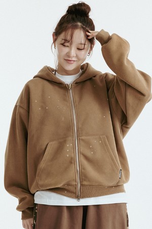 페인팅 2way 집업 후드