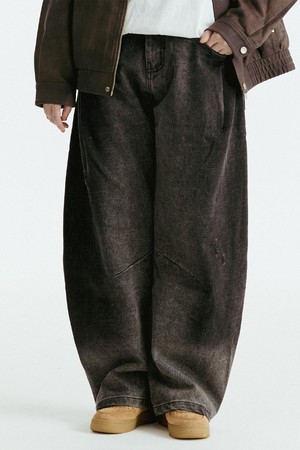 뒷면 절개 데님 팬츠