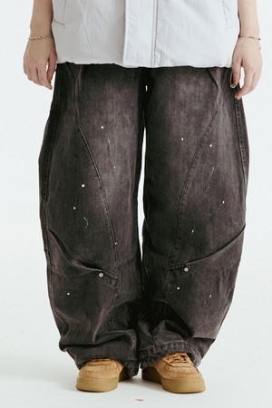 페인팅 데님 팬츠