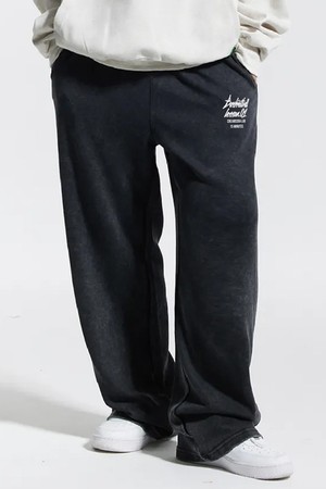 씨알에스디엘 쿼터 팀플레이 피그먼트 와이드 스트링 팬츠 블랙 화이트