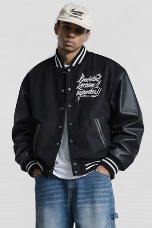 씨알에스디엘 로고 바시티 자켓