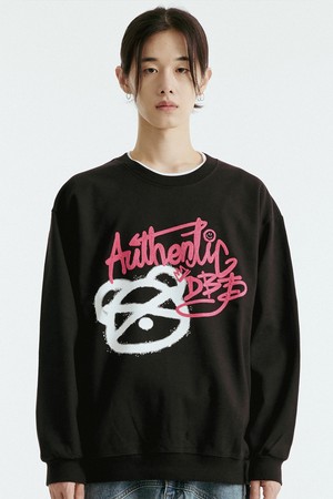 어센틱 자수 베어 맨투맨