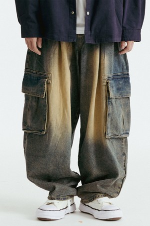 벌룬 카고 데님 팬츠
