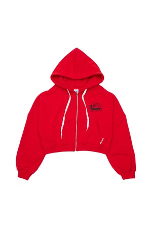 카드 덥제 크롭 후드 집업